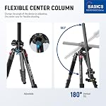 NEEWER Basics 64.5" Tripode horizontal avec tête de balle / porte-téléphone cellulaire Compatible avec iPhone Enregistrement vidéo, Monopod en aluminium pour appareil photo de voyage, 360° Pan 180° Tilt 22lb/10kg Chargez, TP66