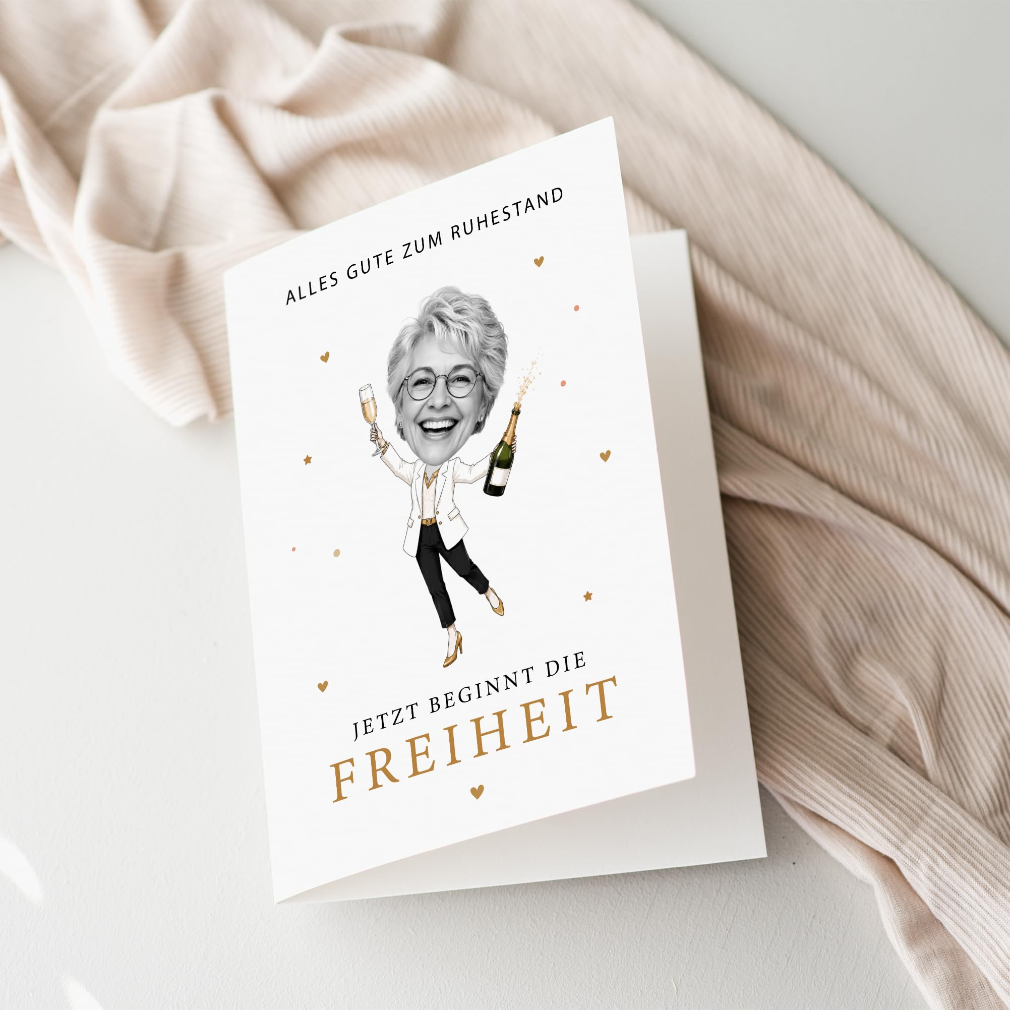 Personalisierte Ruhestand Karte mit Foto | Lustige Karte zur Rente für Kollegin | Abschiedsgeschenk Lieblingskollegin | Karte zur Pension