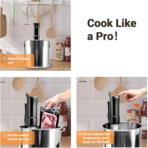 Miniatura 3 de INKBIRD Wifi Sous Vide Cooker, 1000W Sous Vide máquina, control remoto de inmersión circulador con APP Recetas Temporizador Alarma Notificación