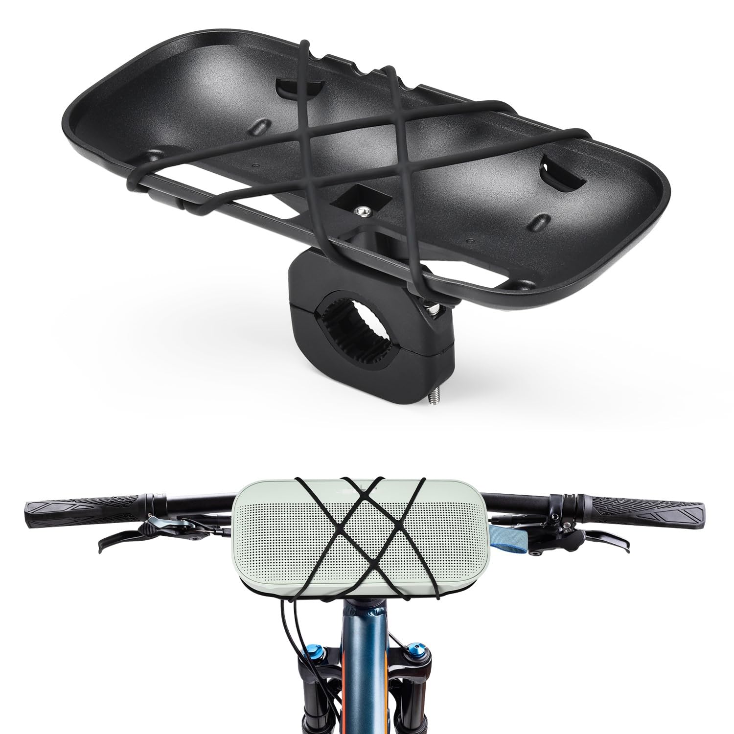 Uchwyt na kierownicę rowerową do głośnika Bose SoundLink Flex & Flex 2. generacji, bezpieczny uchwyt na głośnik rowerowy, odporny na wstrząsy, kompatybilny z przenośnymi głośnikami