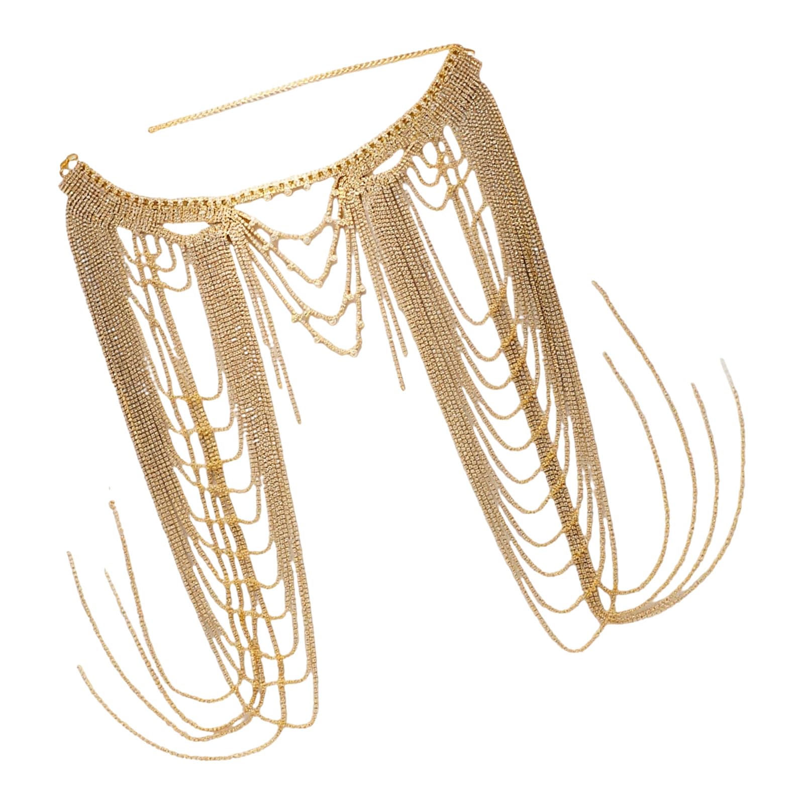 Chaîne de corps réglable en alliage de cristal léger parfait pour les danses et les occasions formelles Bijoux de corps à franges scintillantes