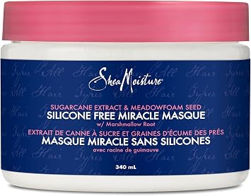 SheaMoisture Silicone-Free Miracle Masque Hair Treatment for all hair types Sugarcane Extract & Meadowfoam Seed hair conditioner with marshmallow root 340 ml