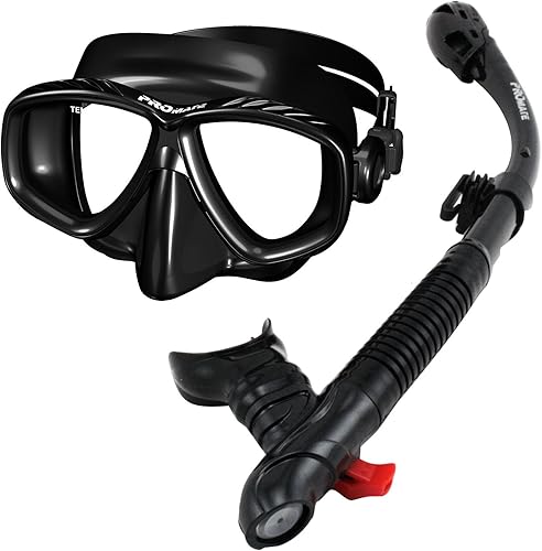 Miniatura 4 de Promate Máscara de purga de snorkel y conjunto combinado de snorkel seco (SCS0096) Verde No Rx,Todo Negro No Rx,Negro No Rx,Claro No Rx,Rosa No