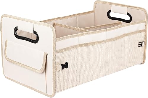 JiatuA Organizador de maletero de automóvil con 9 bolsillos, plegable, multicompartimento, impermeable, correas ajustables para SUV, camión, sedán,