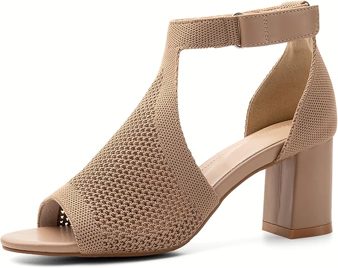 Amazon.com | NEWBELLA MOUSSE FIT Ankle Strap Block Heel Sandals 