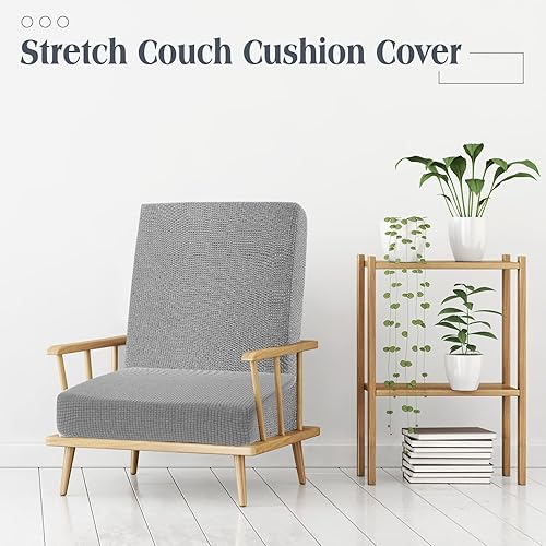 Miniatura 4 de Newwiee 8 fundas de cojín elásticas para sofá para patio, fundas de cojín para exteriores, fundas de sofá de repuesto, funda de asiento suave,