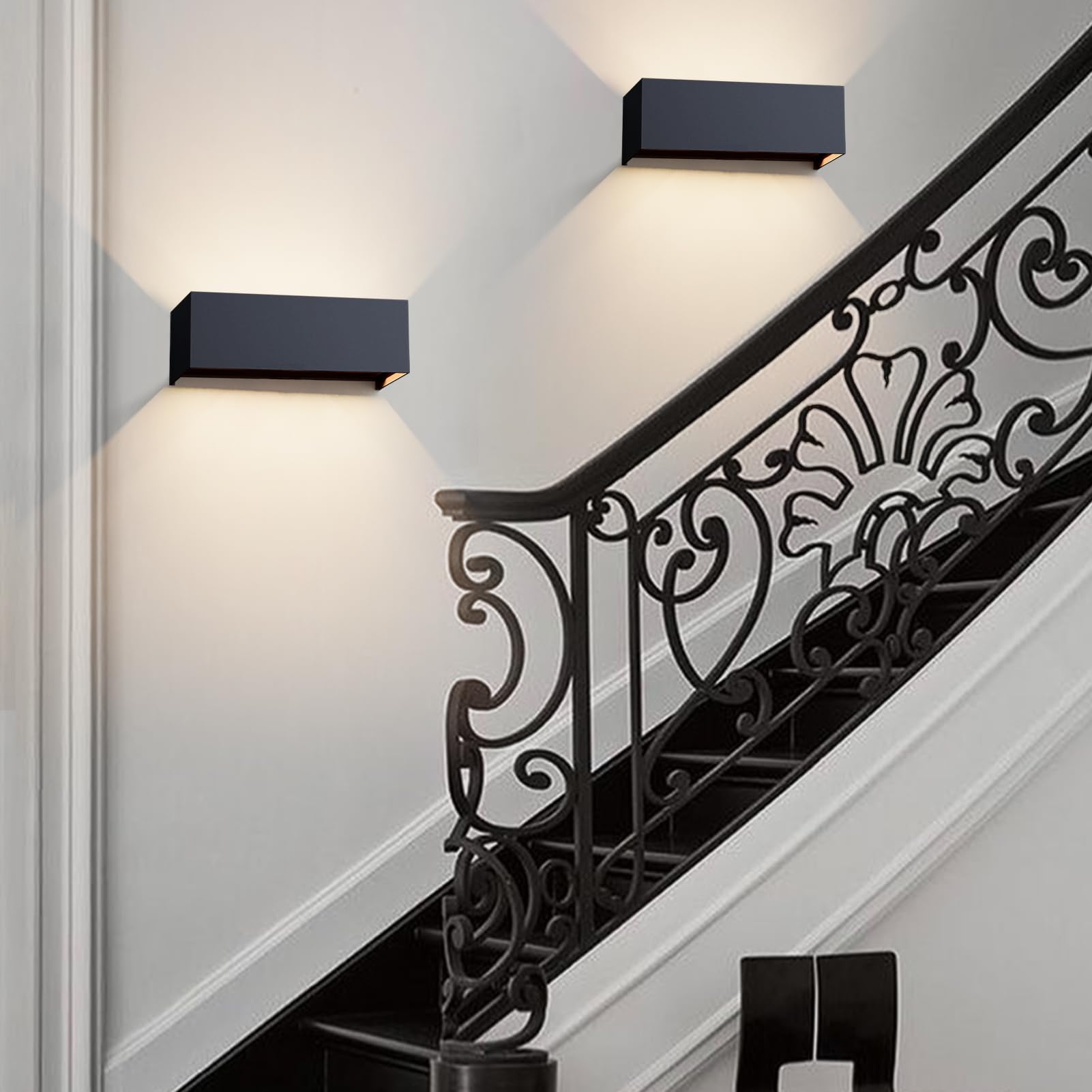 Klighten lampade da parete 30W Esterno/Interno Moderno,lampada da esterno Bianco Caldo 4000K Applique da Parete,IP65 Impermeabile,Angolo del Fascio Regolabile Applique(Antracite)