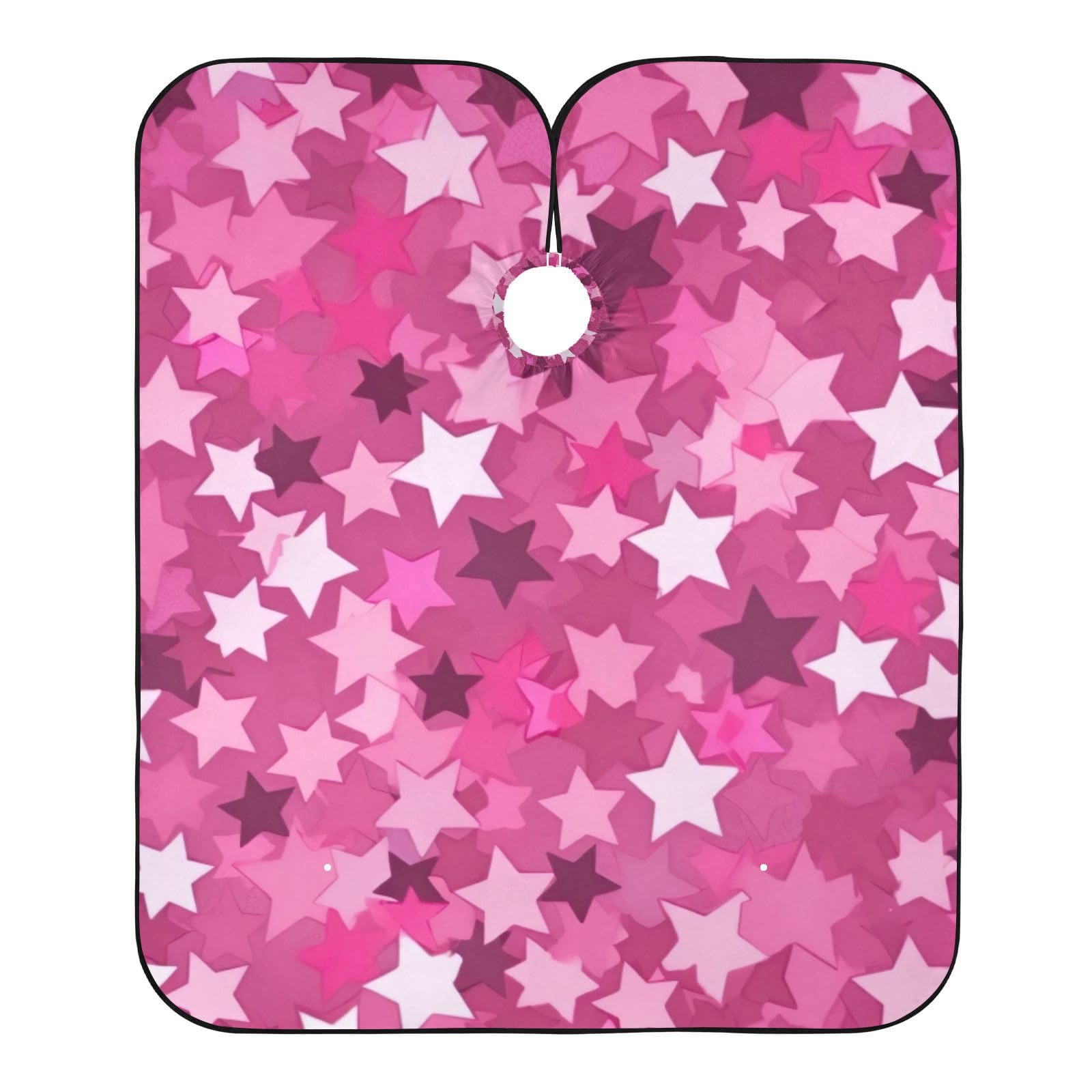 Hezely Pink Stars Hair Dye Cape, Barber Cape for Adults,Waterproof Salon Cape,Waterproof Hairdressing Styling Hair Cutting, 65