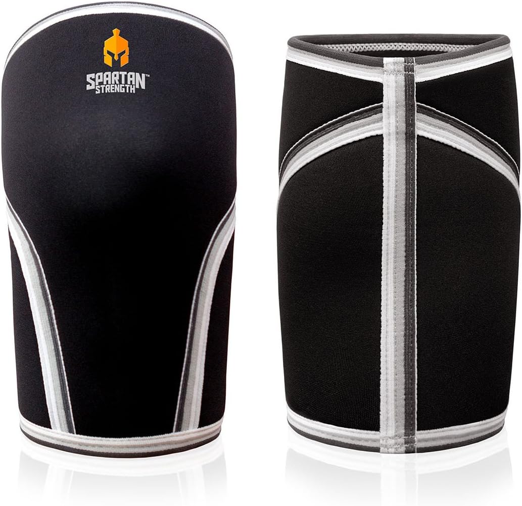 Sparthos Spartan Strength Knee Sleeves (Pair) - Support & Compression for Weightlifting and Athletic Bodybuilding - Injury Prevention and Join Relief (ML - Knee Measurement 13 3/4" - 16")
