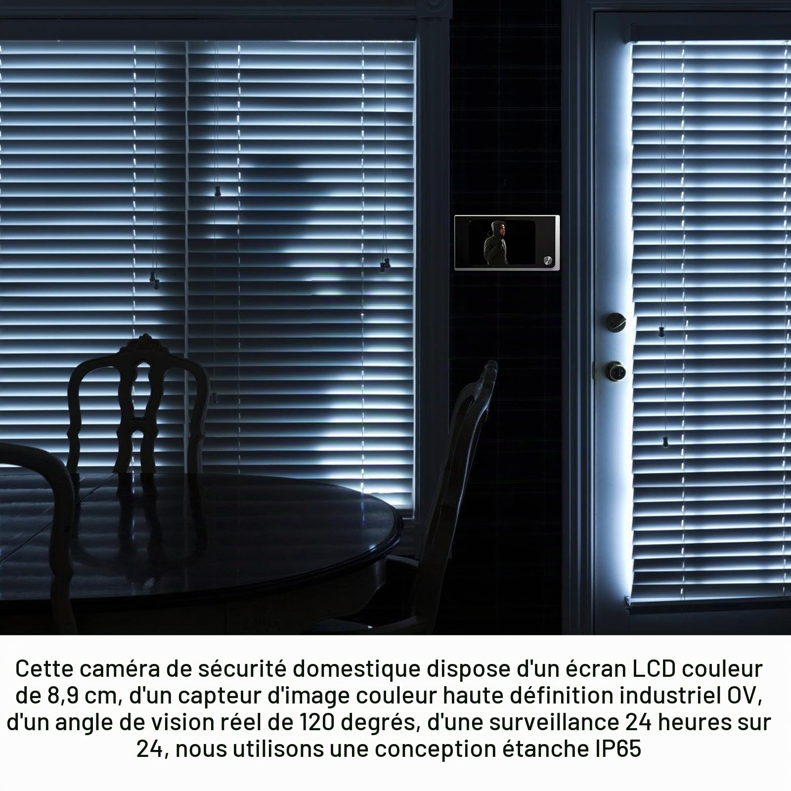 Leikurvo Judas électronique de porte 3,5 pouces LCD numérique judas de porte 170 degrés sonnette de porte visuelle électronique œil de chat vidéo maison judas sans vision nocturne