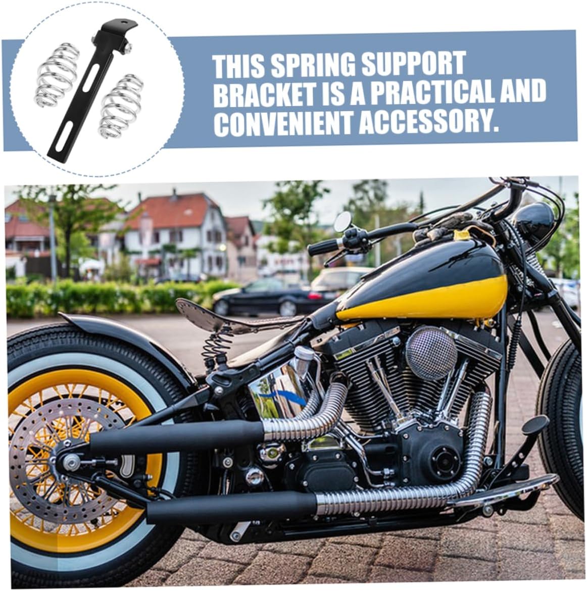 Motorcycle Seat Brackets with Springs, Iron Cushion Support 2 Sets