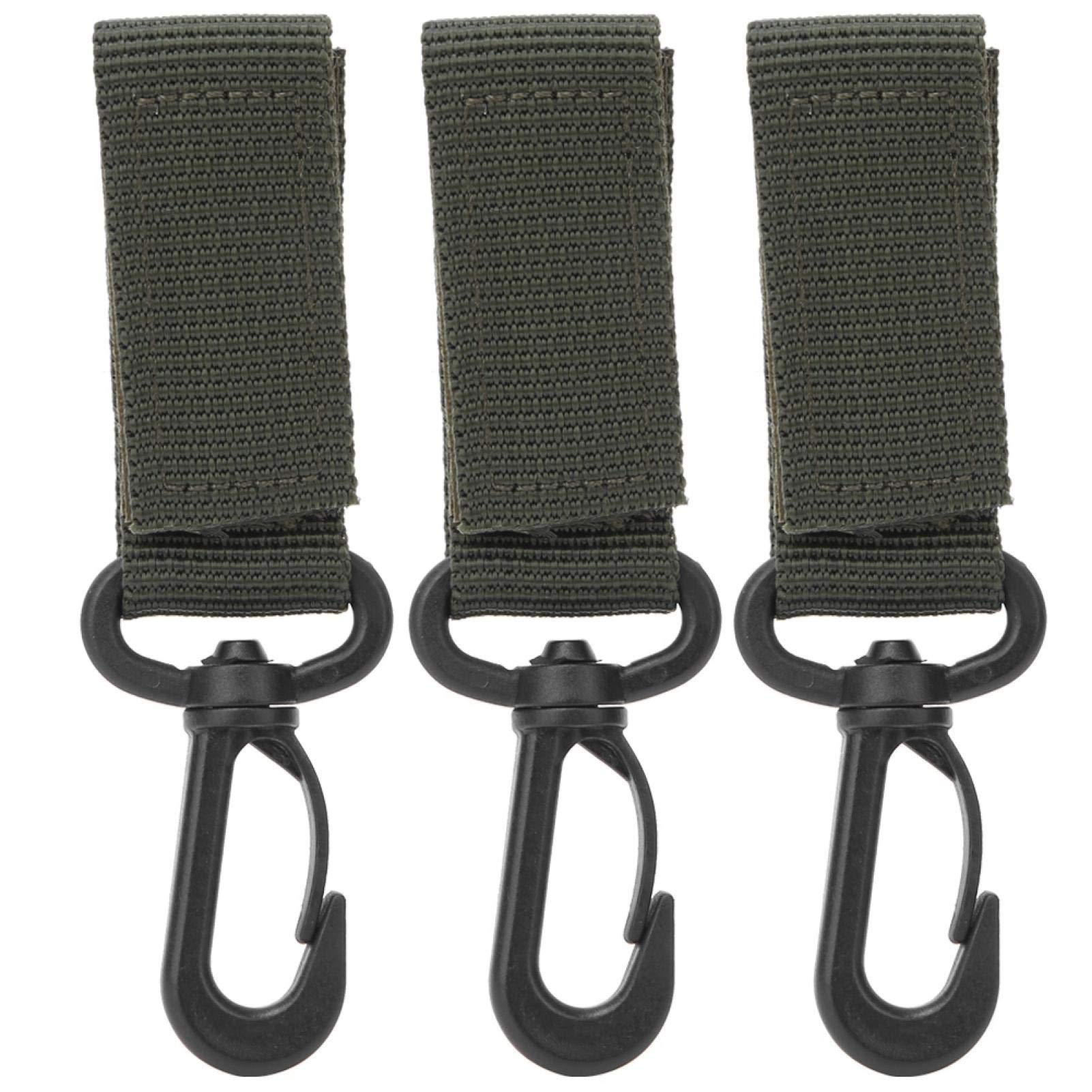 TRIWONER Mousqueton De Ceinture Sangle Tactique Avec Porte Clé Boucle De Ceinture Crochet Pince Suspendu Pour Plein Air Camping Randonnée (A - Noir - 2 Pièces