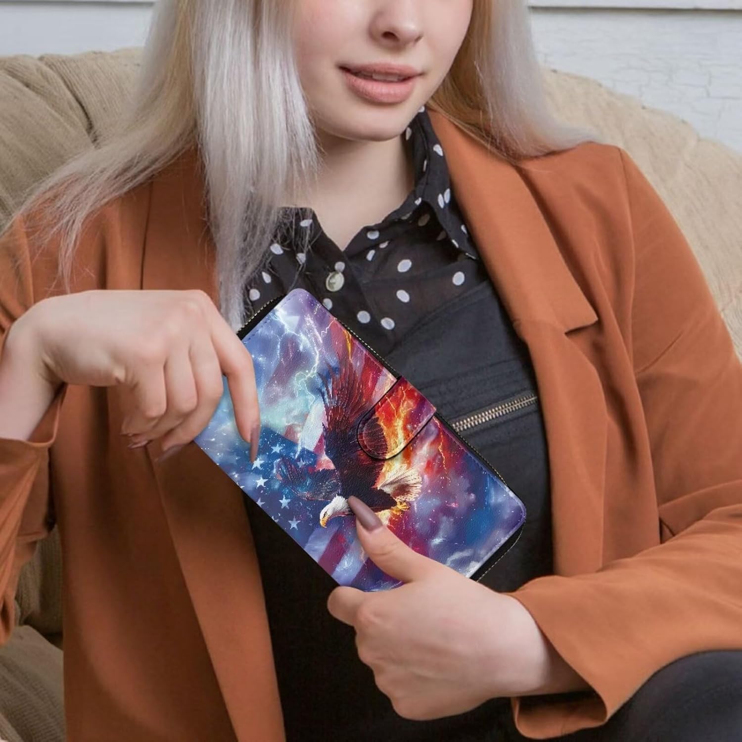 COEQINE Animal Wallet, Cute Chicken Long Leather Money Bag, Handbag With Zipper for Coin Phone, Travel Handbag for Party - Image 5