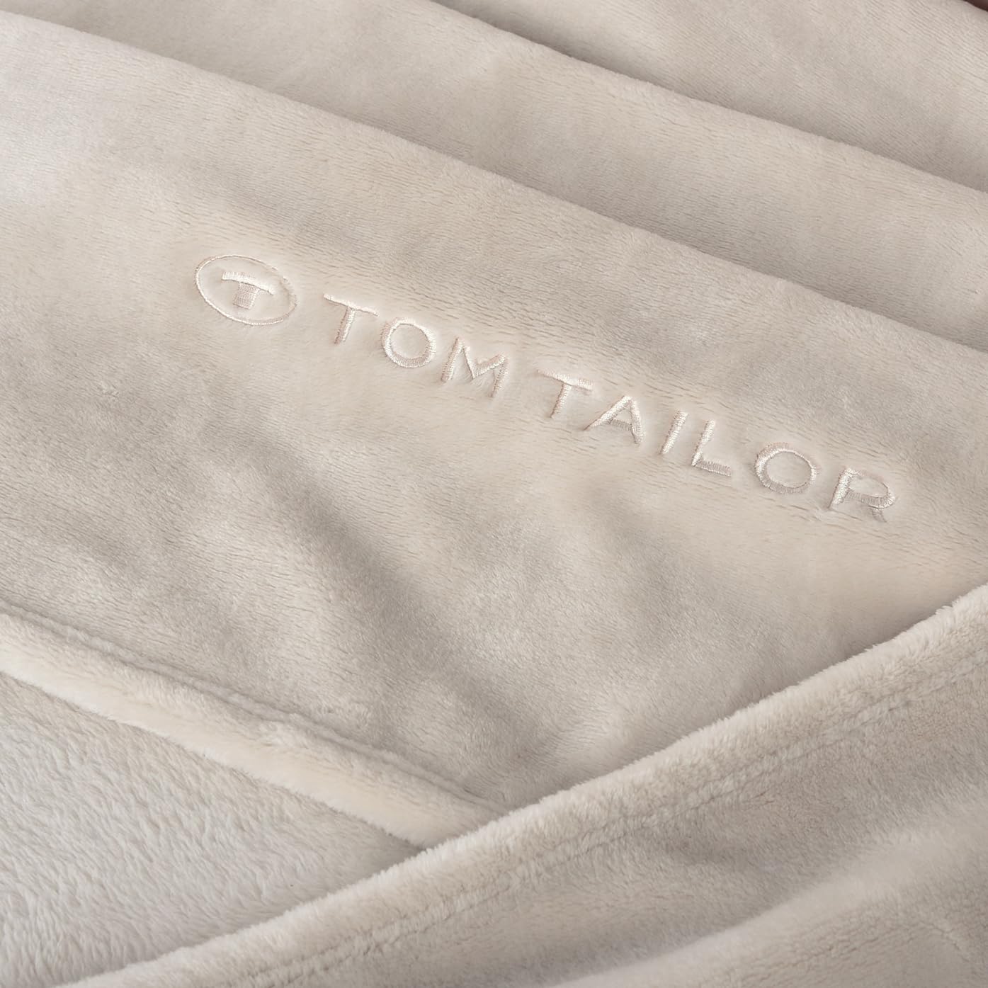 TOM TAILOR Coperta Wellsoft Decke, 100% Poliestere, 150x200 cm, Sunny Sand, Minimalista, Unisex, Estate, Lavabile in Lavatrice