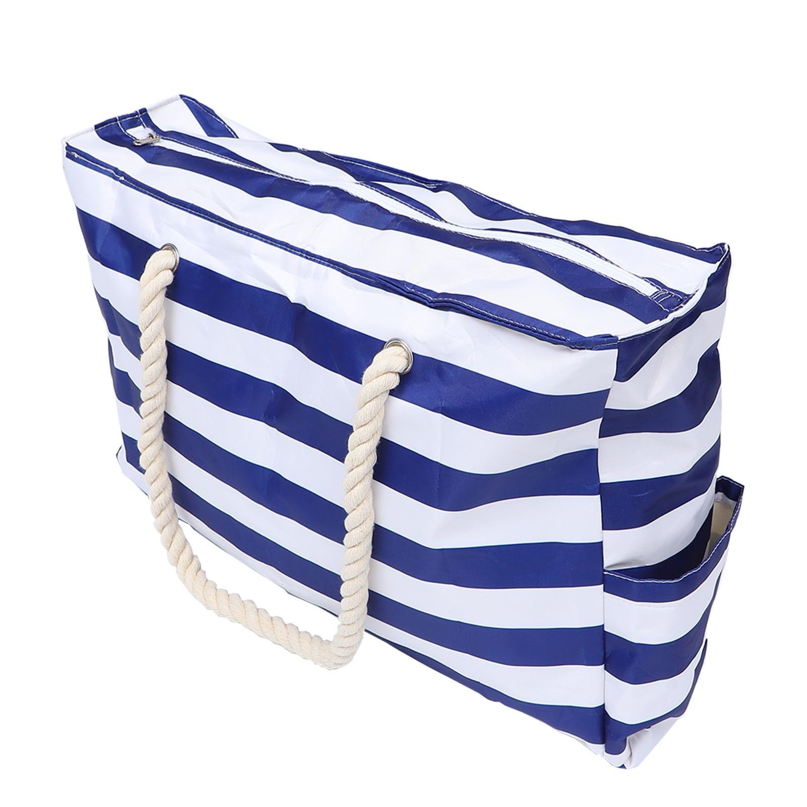 PRETYZOOM Bolso de Playa Grande Azul, y Plegable, de Lona Estilo Único, para Uso en Picnic y Playa para Mujeres