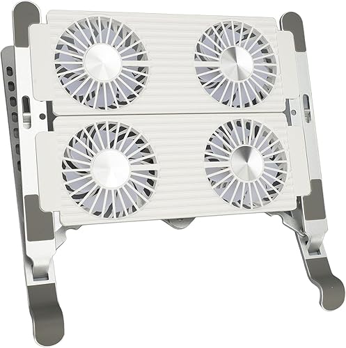 Miniatura 2 de Dpofirs Adjustable Laptop Stand with Fixed Fan, Aluminum Laptop Stand for Office, Kitchen, Bedroom