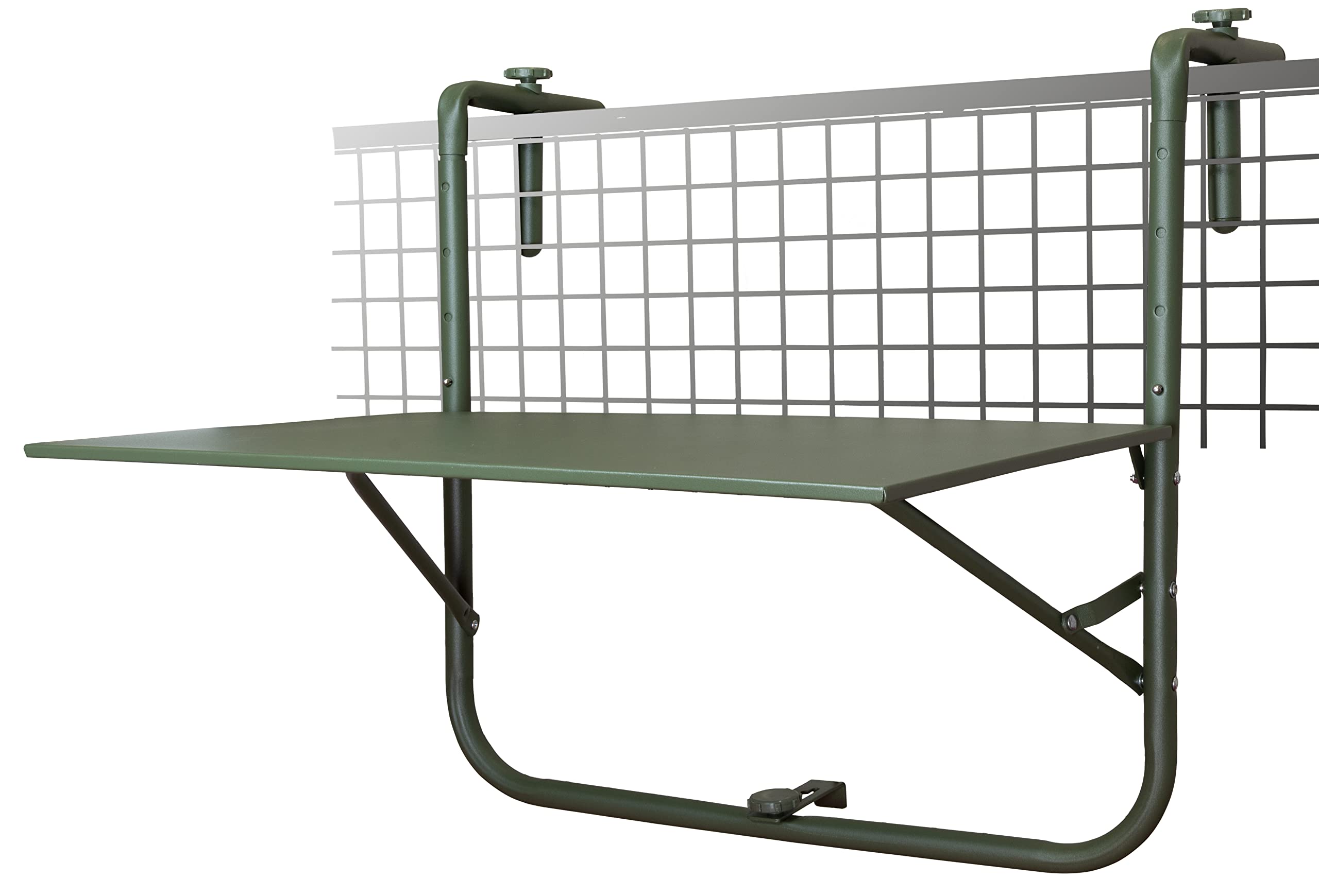 Hängender Balkontisch Klappbar 60x40 cm Wetterfest Campingtisch zum Einhängen (1 Stück, grün)