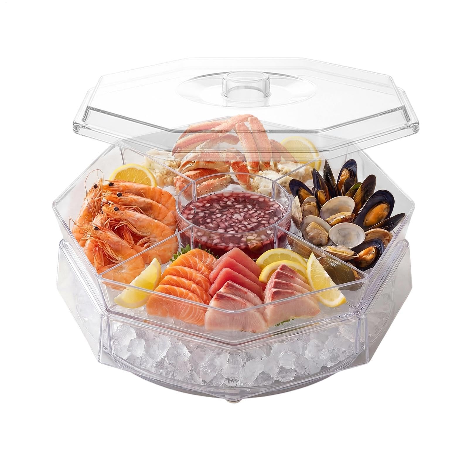 Plateau à légumes rotatif portable pour conserver et servir vos collations fraîches partout