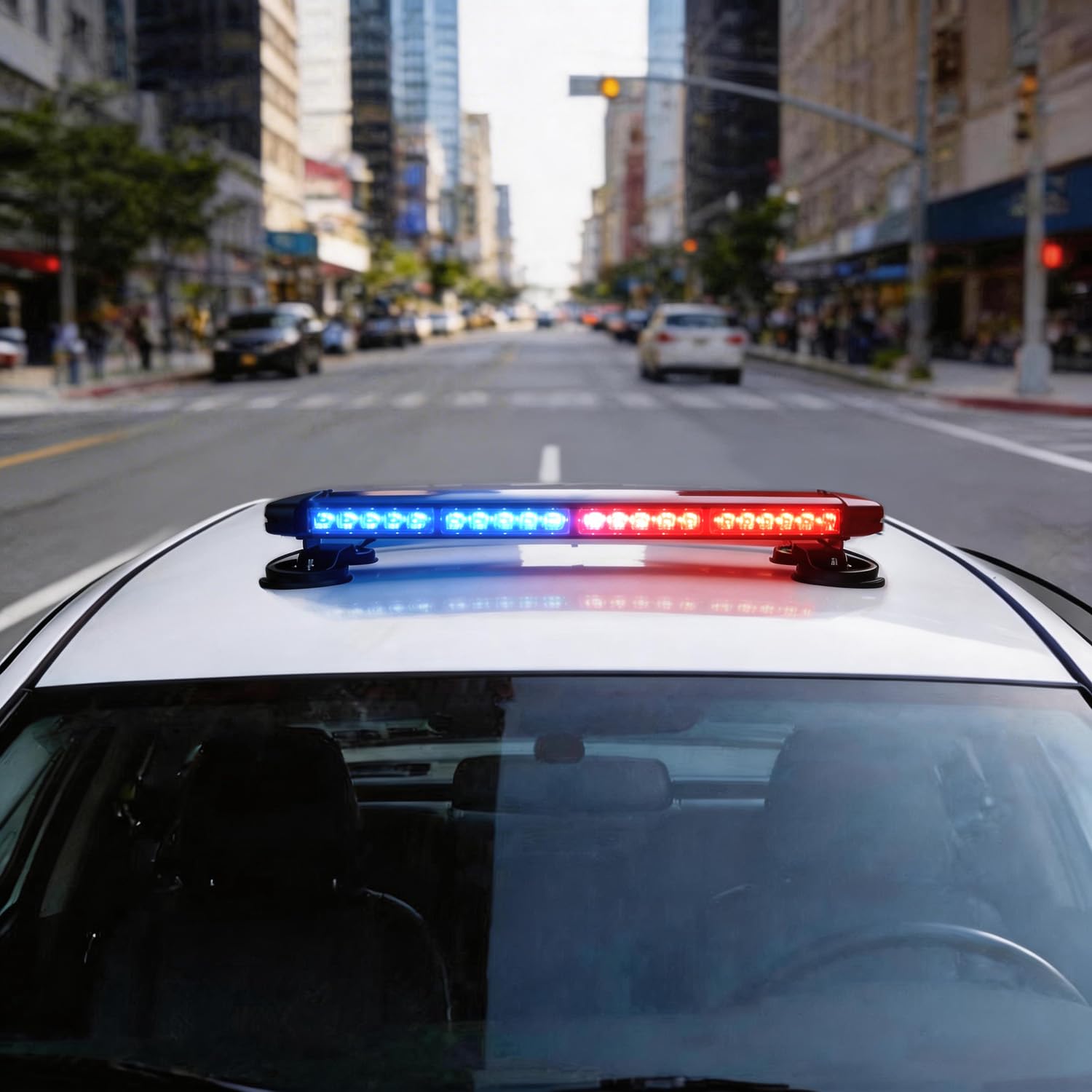 54 luces LED de policía de techo de 25.6 pulgadas, barra de luz magnética superior roja y azul, doble cara, advertencia, precaución, peligro, seguridad, tráfico, luces con controlador para