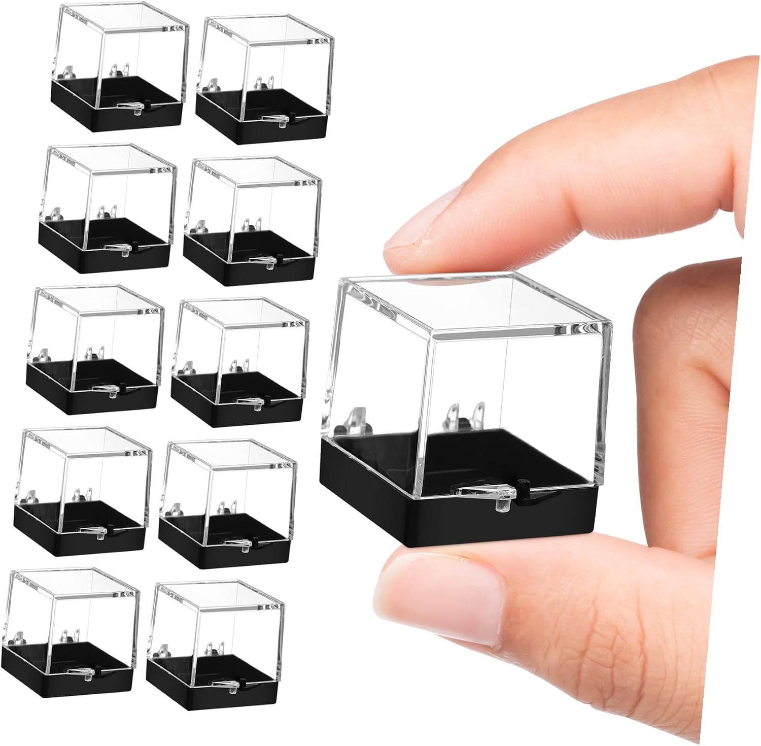 Square Mineral Specimen Display Box 12-Piece Set for Organizing Crystals Rock Collection and Collectibles for Collectors and Home Decor