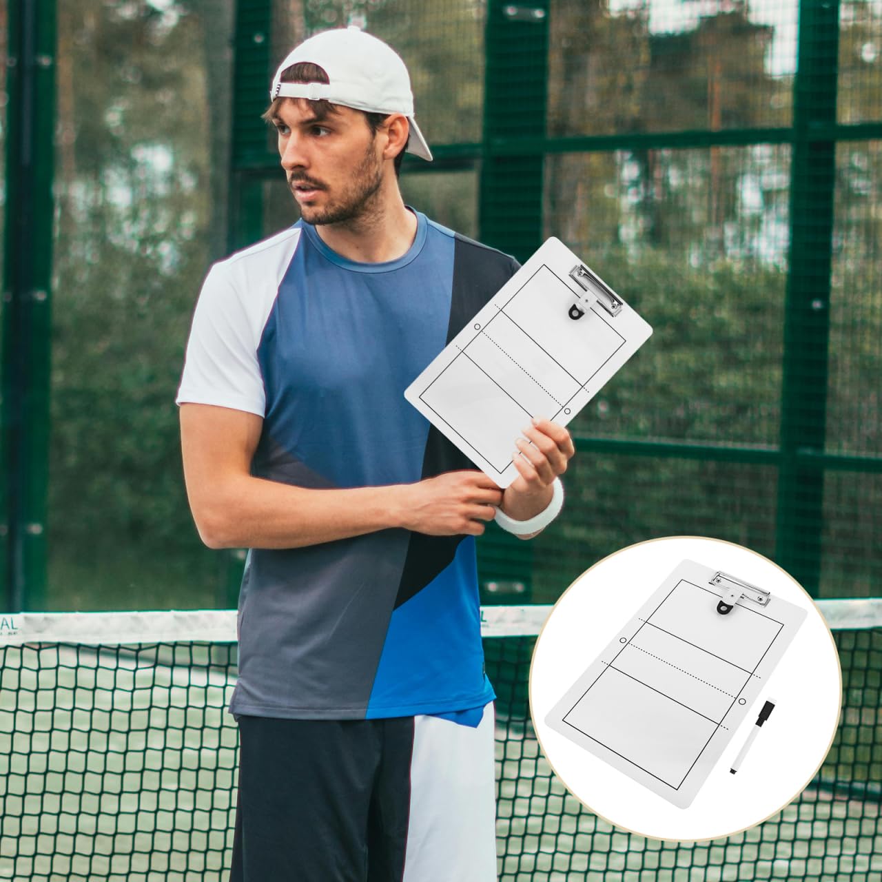 Cabilock Portapapeles Para Entrenadores De Voleibol Doble Cara Pizarra De Borrado En Seco 13.77X8.66In Para Estrategias Y Entrenamiento En Partidos De Vóley