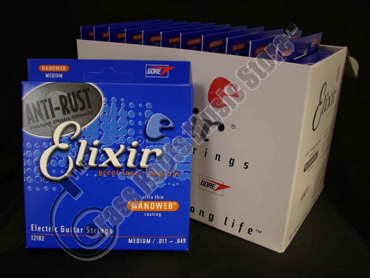 BULK 12-sets Elixir Nanoweb Medium Gauge Electric Guitar Strings (# 12102)