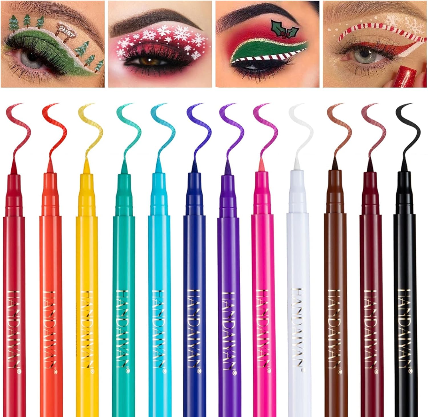 Anglicolor Eyeliner, 12PCS Coloured Eyeliner, Colorful Eyeliner Liquid