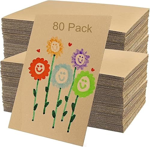 Miniatura 1 de MOUYAT Paquete de 80 hojas de cartón corrugado de 8.5 x 11 x 18 pulgadas de grosor, hojas de embalaje de cartón marrón, hojas de cartón plano para