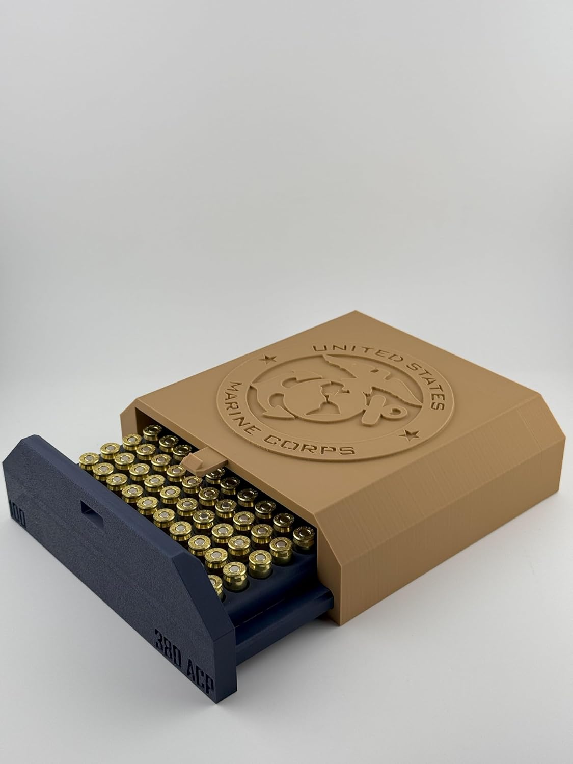 380 ACP Ammo Box (100 Round) (MARINE CORPS, Metallic Blue)
