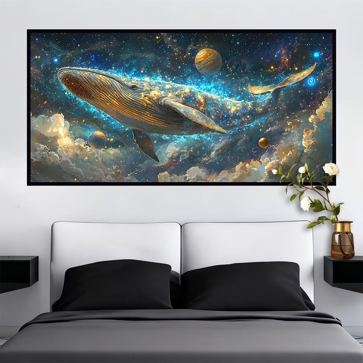 Duży diamentowy wieloryb 160 x 80 cm, zestawy do malowania diamentami 5D dla dorosłych, DIY, zwierzęta, klejnot, sztuka dla dorosłych, pełne okrągłe wiertło, kryształowe malarstwo, rękodzieło, dimond