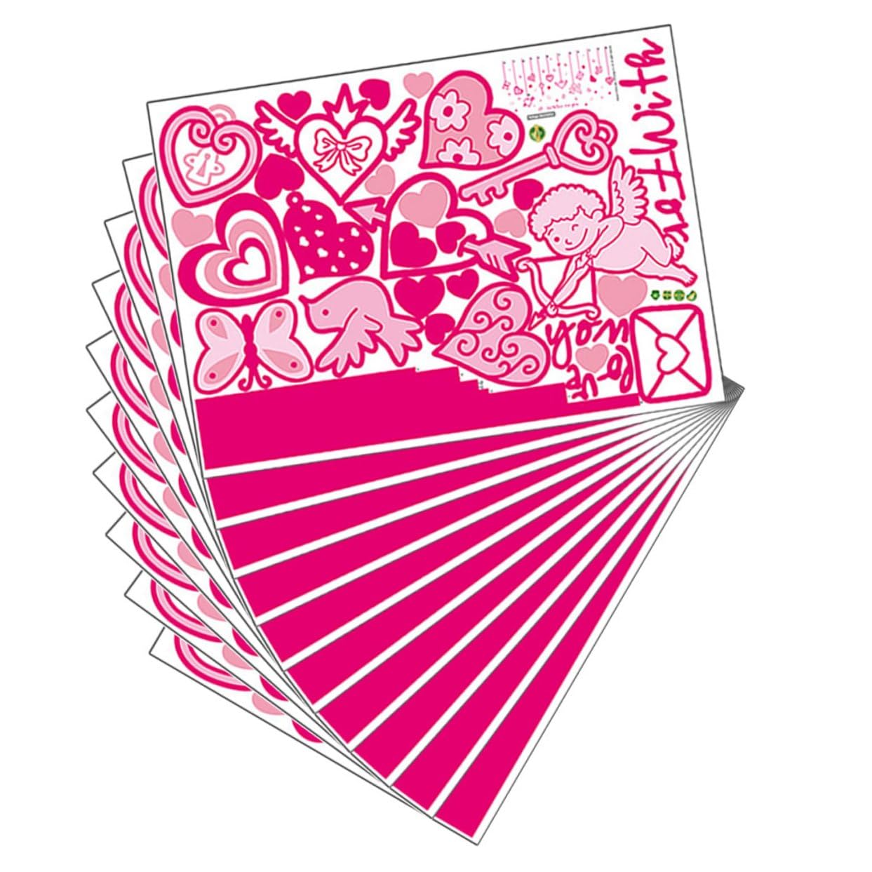 Autocollants Muraux de Cœur PVC Chambre Enfant Décoration Murale Saint-Valentin DIY