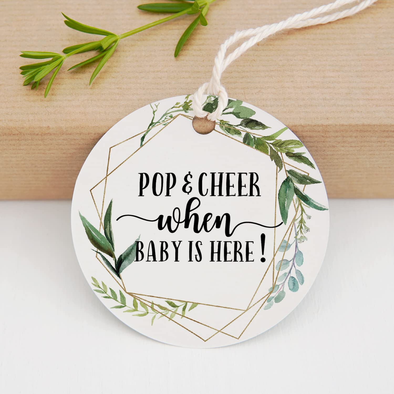 50 Etichette Per Bottiglie 'Pop It When She Pops' Per Baby Shower | Cartellini Per Mini Champagne E Vino Con Frase Divertente | Accessori Feste - 3