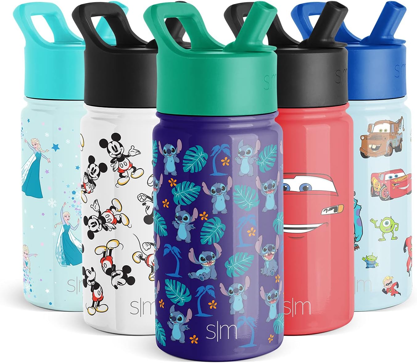 Simple Modern Disney Lilo & Stitch Kids Water Bottle with Straw Lid | Reusable Insulated Stainless Steel Cup for School | Summit Collection | 14oz, Lilo and Stitch