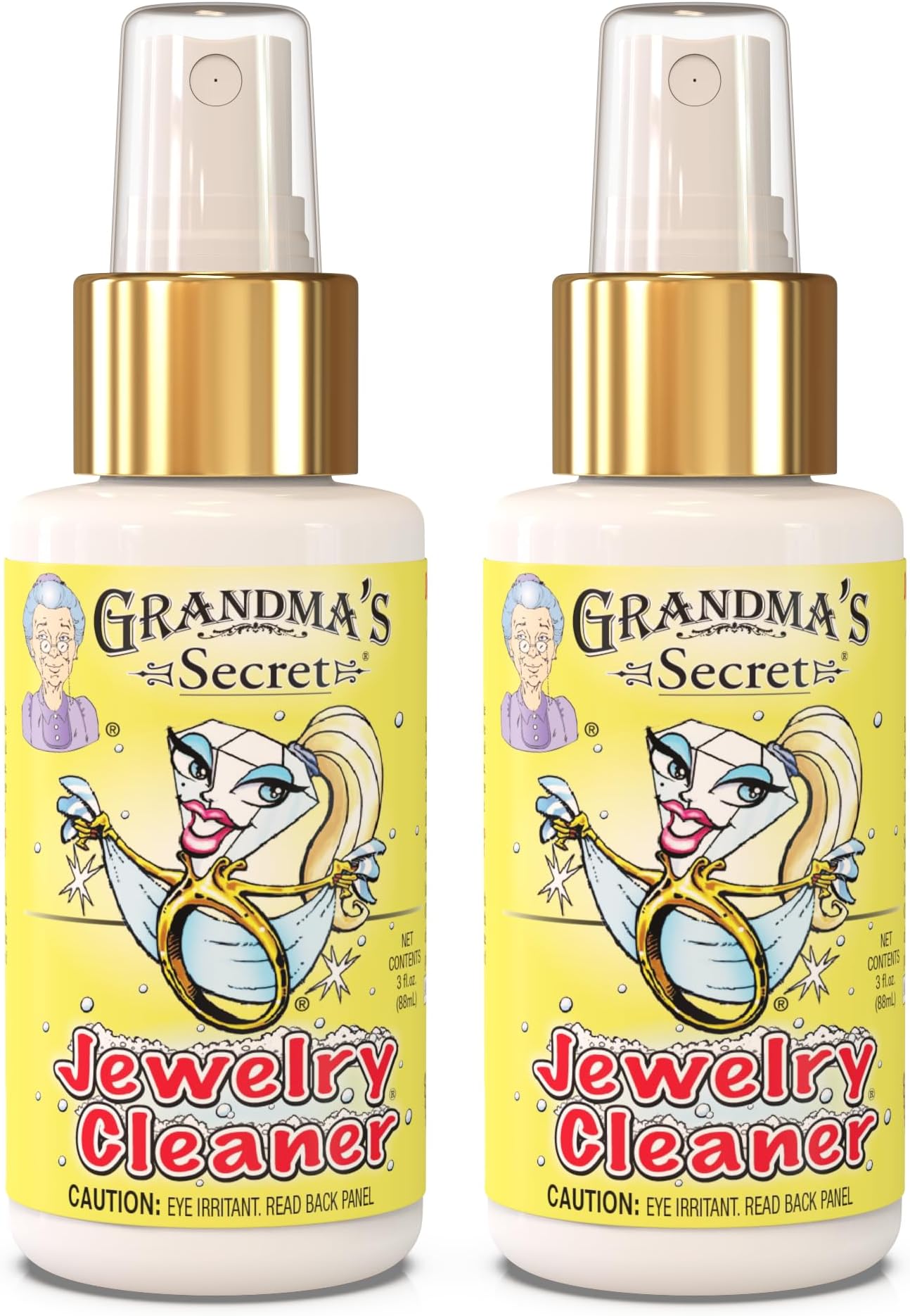 Grandma's Secret Jewelry Cleaner - Gold and Silver Jewelry Cleaner - Toxin and Chemical-Free Jewelry Cleaning Solution - Jewelry Cleaner Liquid for Office and Home Use - 3-Ounce Anti Tarnish Spray, 2