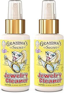 Grandma's Secret Gold and Silver Jewelry Cleaner Solution - Ammonia Free Gold Jewelry Cleaner Liquid for Silver, Diamonds, and Gemstones - Safe & Effective for Daily Use, 3 oz, 2 Pack
