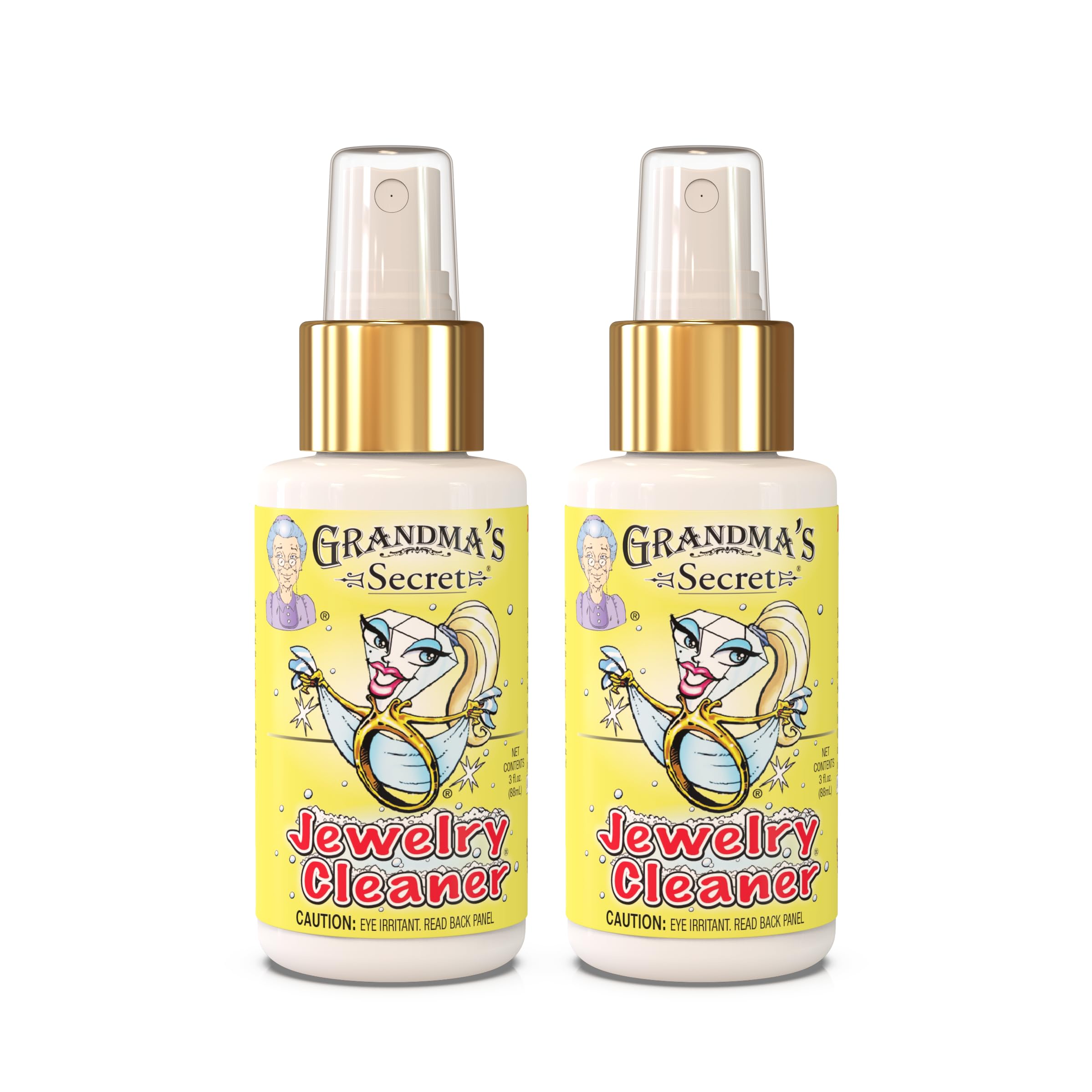 Grandma's Secret Jewelry Cleaner - Gold and Silver Jewelry Cleaner - Toxin and Chemical-Free Jewelry Cleaning Solution - Jewelry Cleaner Liquid for Office and Home Use - 3-Ounce Anti Tarnish Spray, 2