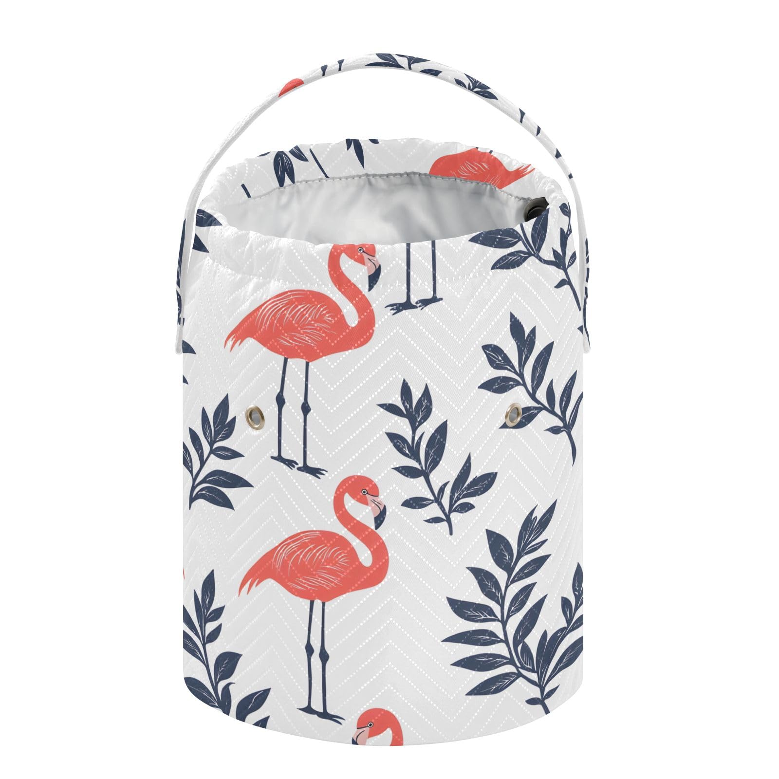 Yarn Storage Bag Small Crochet Bag Knitting Bag Organizer Flamingo Leaf Yarn Bags for Crocheting Basket