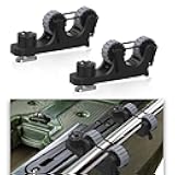 1006 2 PCS Adjustable Kayak Paddle Holder Track Mount Fits Various Shaft Diameters –Universal Rail Mount for Paddle, Fishing Rod, Net – Kayak Accessories for Fishing & Touring