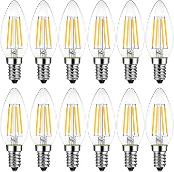Lampadine LED E14 LVWIT - 4.9W Equivalente 40W, Luce Fredda 6500K, 6 Pezzi