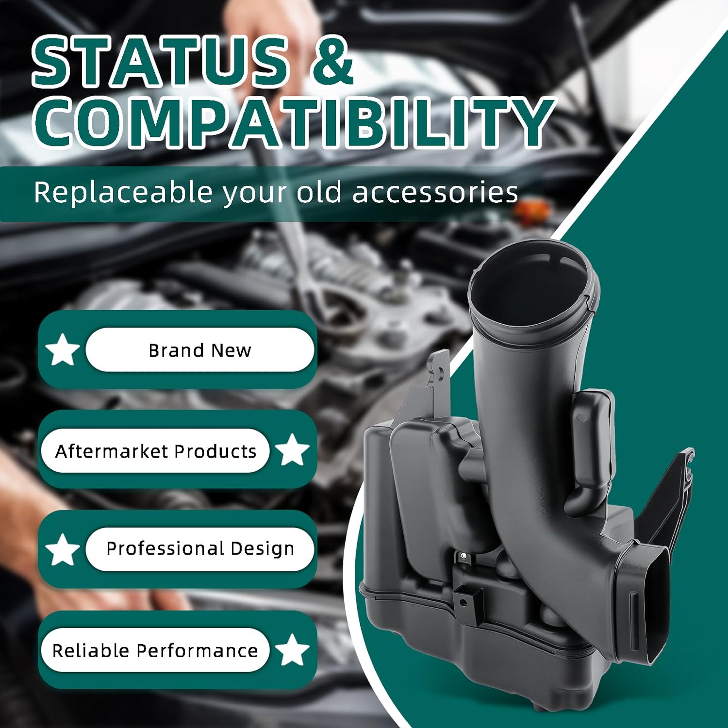 AUTOKAY 17230-5A2-A00 Lower Engine Air Cleaner Intake Resonator Chamber Filter Box Assembly Fits for Honda Accord 2.4L 3.5L 2013 2014 2015 2016 2017 RE# 172305A2A00 Air Intake Box