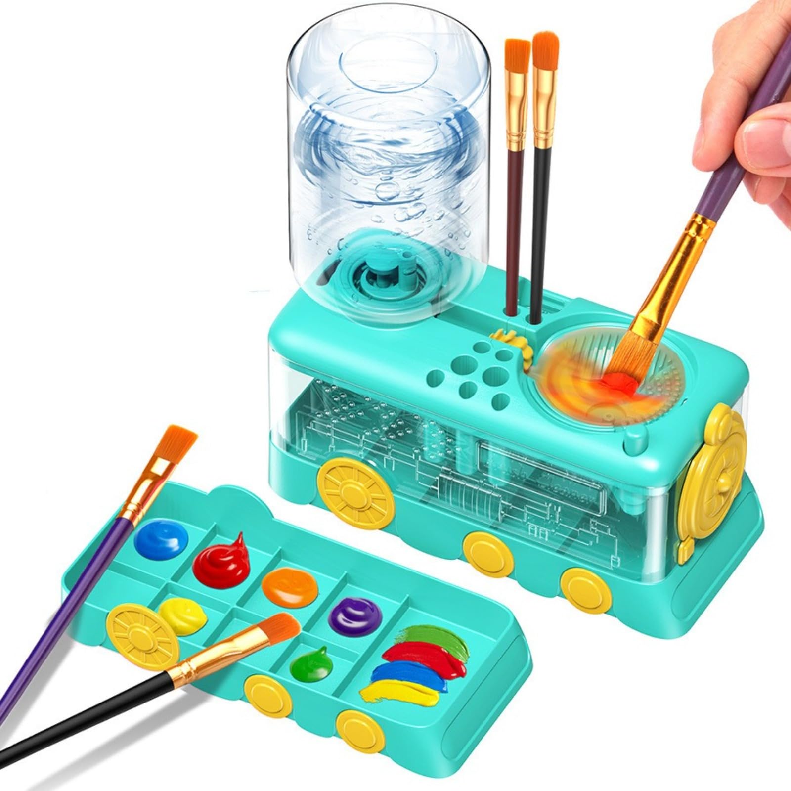 Brush Rinser watercolor brush cleaner with automatic water change and brush holder