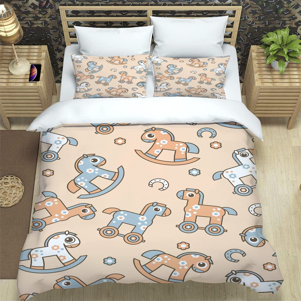 Housse de couette 240 x 260 cm imprimée beige pour sublimer l'ambiance de votre chambre adulte
