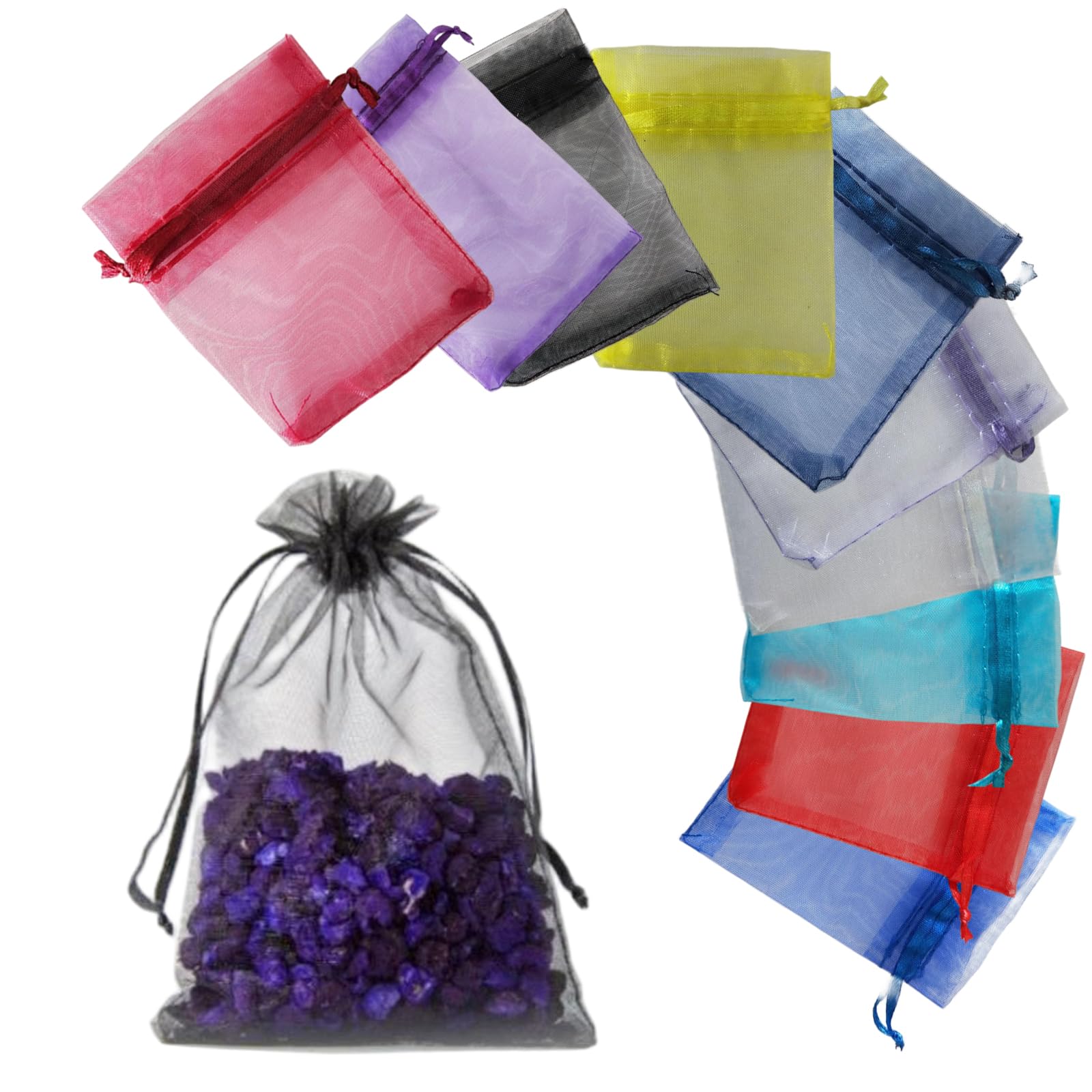 Fuvbnqgt 10 20 Pack Colorful Drawstring Mesh Stuff Sack 30X40 Cm Multi Functional Storage Bag For Storage,Travel And Sports, Nylon Mesh Bag