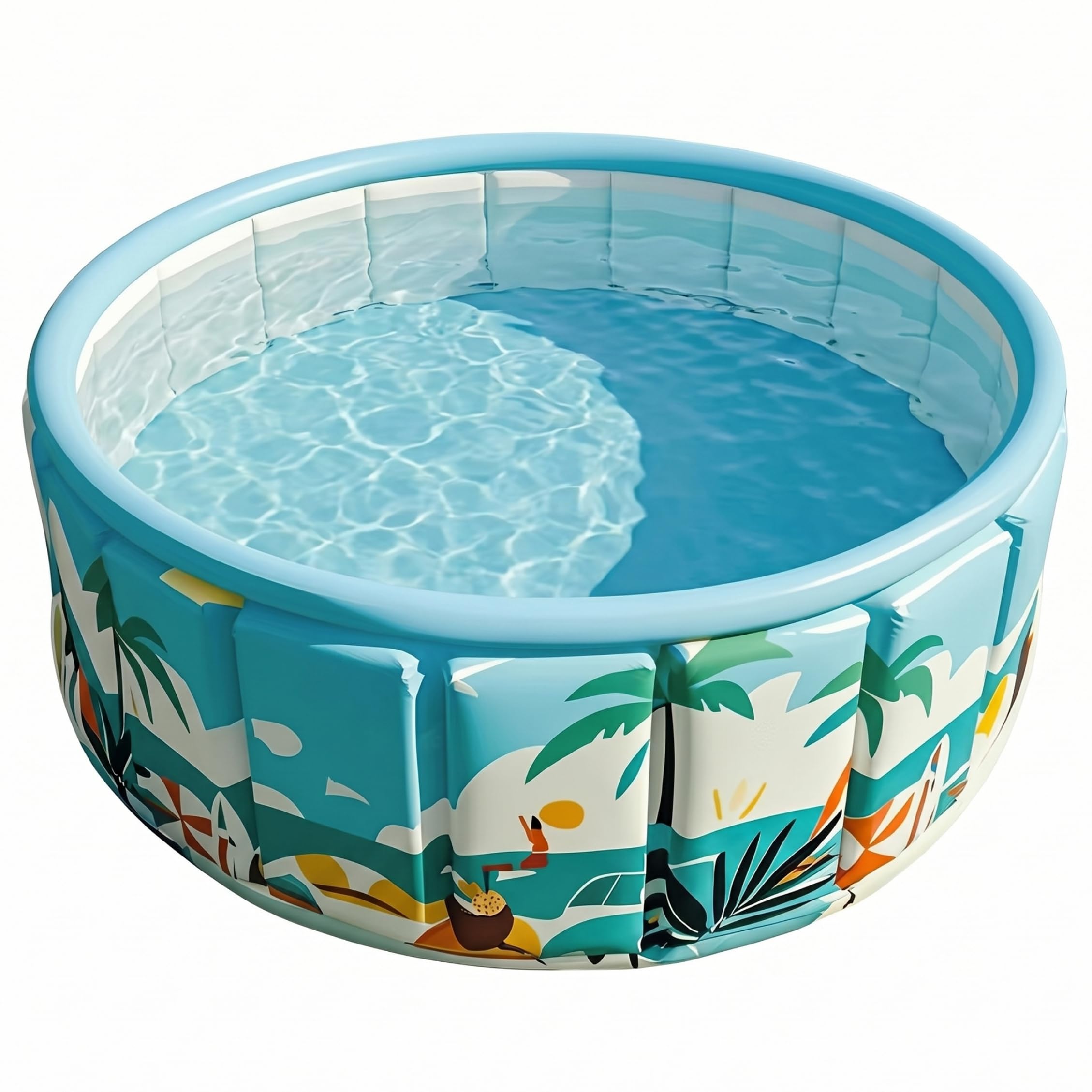 Piscina para Mascotas, Piscina Plegable, no Inflable, fácil configuración con un Solo Clic para niños, niñas, Mascotas, Azul océano, 35, 4 x 17, 7 Pulgadas