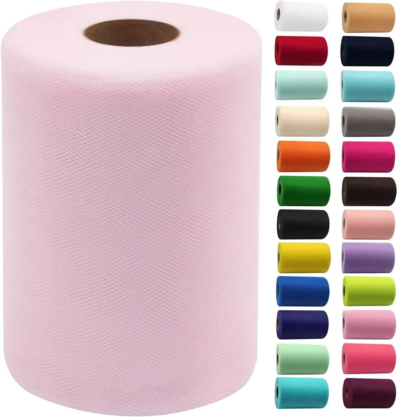 Tulle Fabric Roll White Tulle Fabric 15cm by 200 YD Spool Ribbon for DIY Wedding Decorations Craft Supplies(Color02)