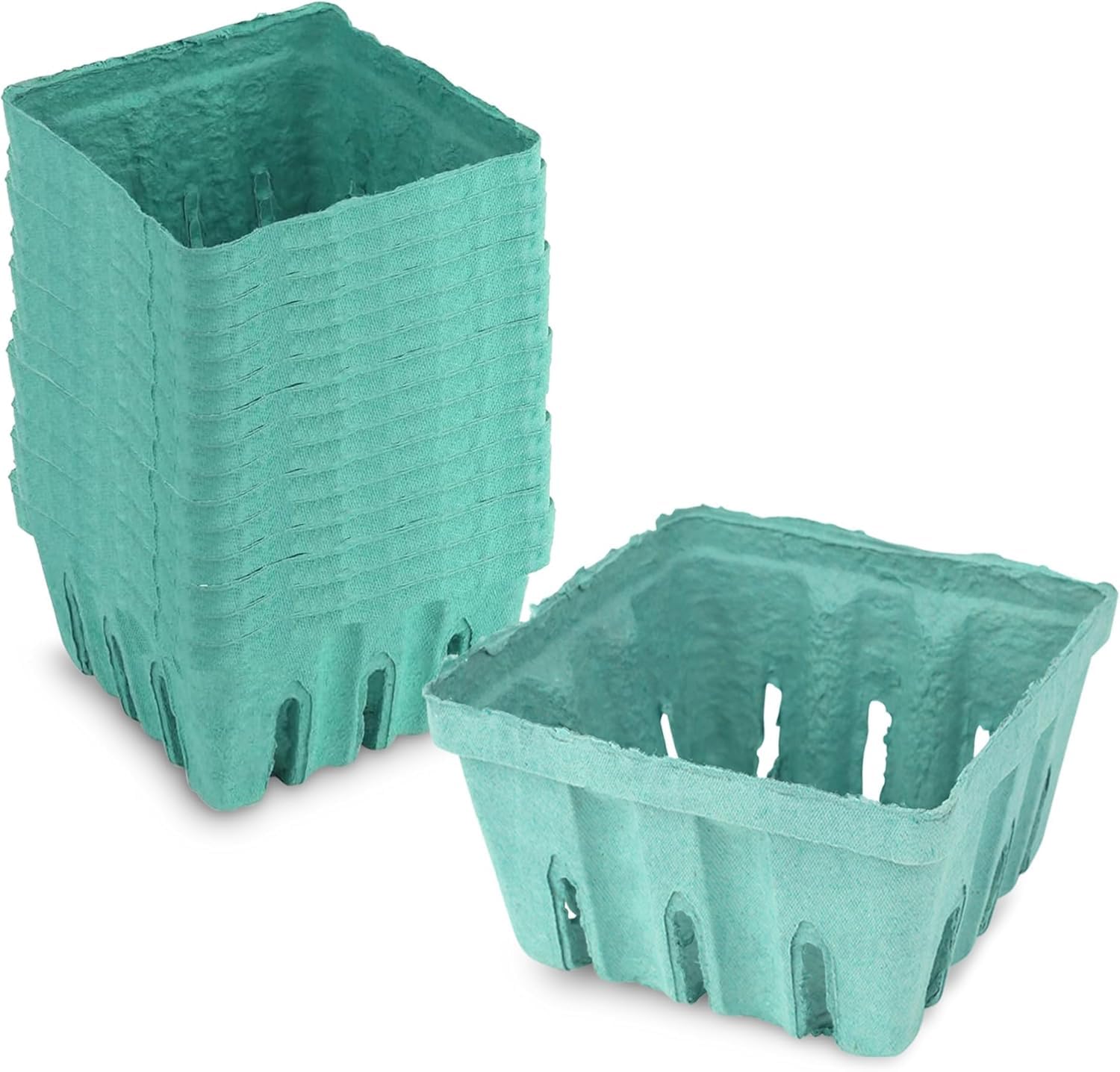 MT Products Green Berry Basket, 1 Quart (Pack of 15)