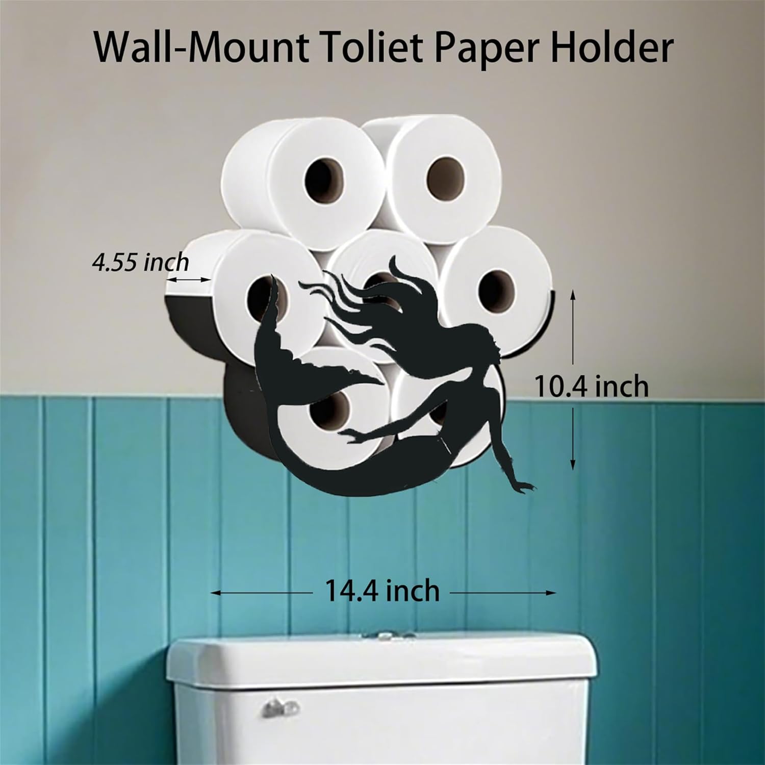 Mermaid Toilet Paper Holder,Animal Metal Papers Holders,Funny Decorative Toilet Animal Storage for Bathrooms Extra 8 Rolls Wall Mounted Art Decor