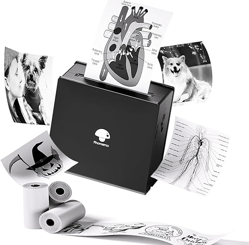 Phomemo M02 Mini impresora, impresora térmica de etiquetas adhesivas, impresora portátil sin tinta, impresora de bolsillo con Bluetooth,