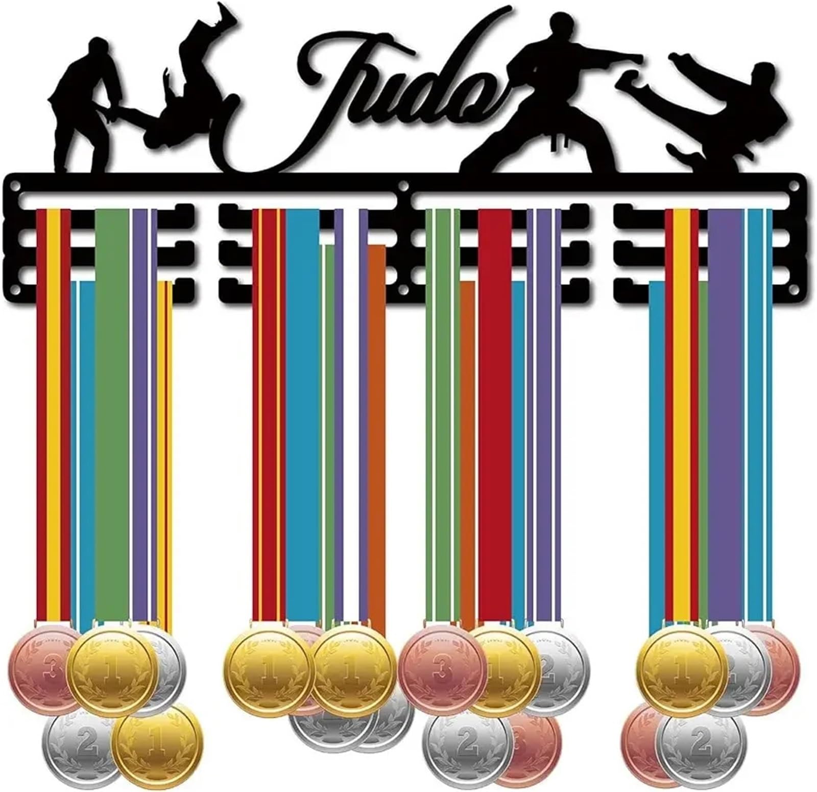 Soporte de exhibición de medallas, colgador de medallas deportivas, colgador de exhibición de premios de Judokas, soporte de suspensión de marco de Metal montado en la pared Para Exponer Medallas