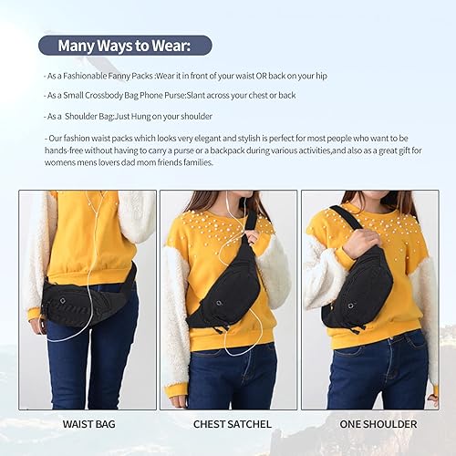 Miniatura 7 de FREETOO - Cangurera con correa ajustable para hombres y mujeres para entrenamiento, viajes, correr, senderismo, ciclismo, uso casual, uso al aire